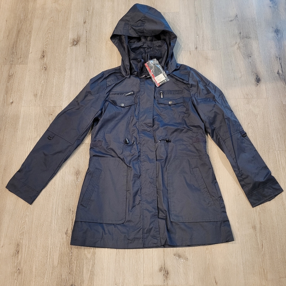 Yoki Blue Utility Jacket with Hood and Weather-Resistant Fabric